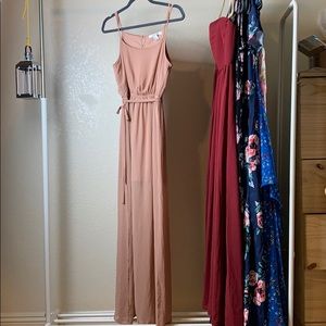 Tan nude maxi dress
